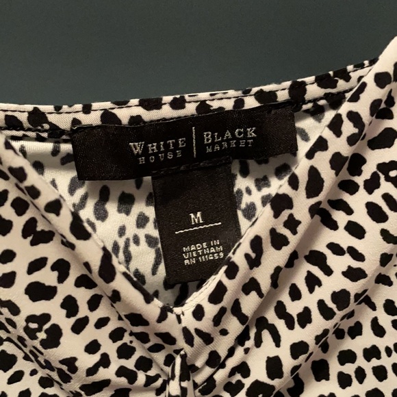 Black and white animal print ruffled blouse - Picture 2 of 4